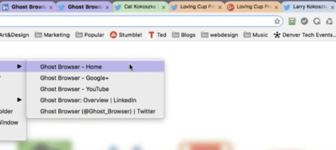 ghost browser color coding