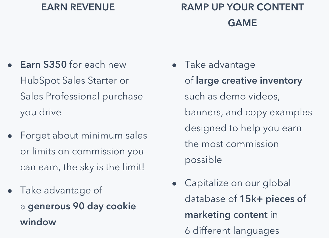 hubspot affiliate conditions